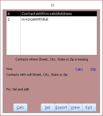 Data Integrity form to spot missing or invalid data