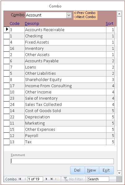 Generic combo box form for Access