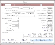 construction estimating program with inventory, factors