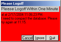Force database logoff