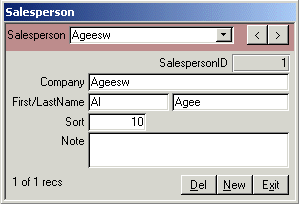 Edit Salesperson table