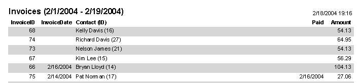 Invoice Log