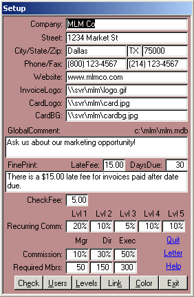 Microsoft Access Setup Form for multi-level marketing in Dallas Collin TX